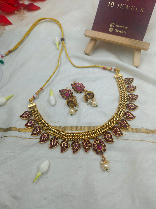 Ruby necklace set N1095