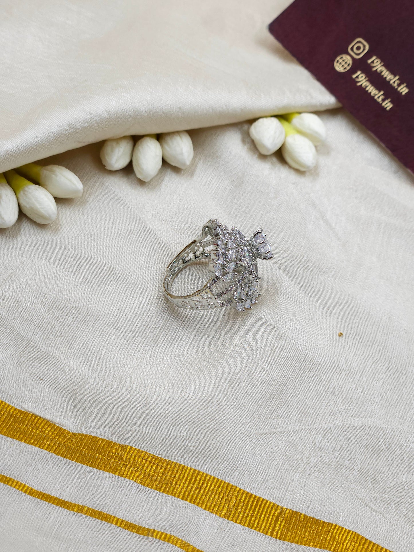 Diamond cut finger ring Fg052-J3