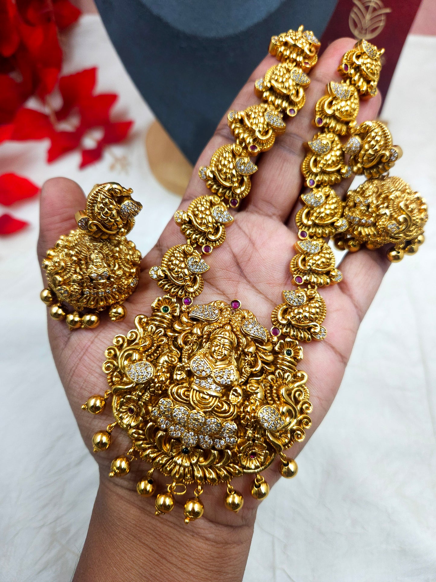 Aura Lakshmi temple necklace N1114