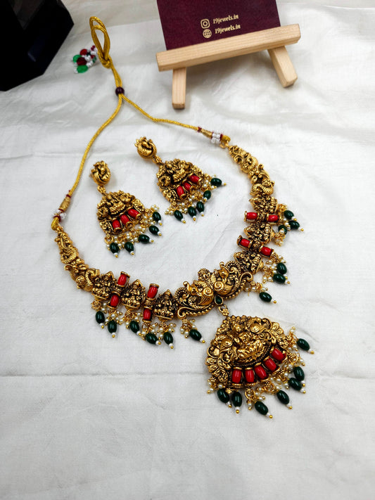 Emerald coral necklace N741