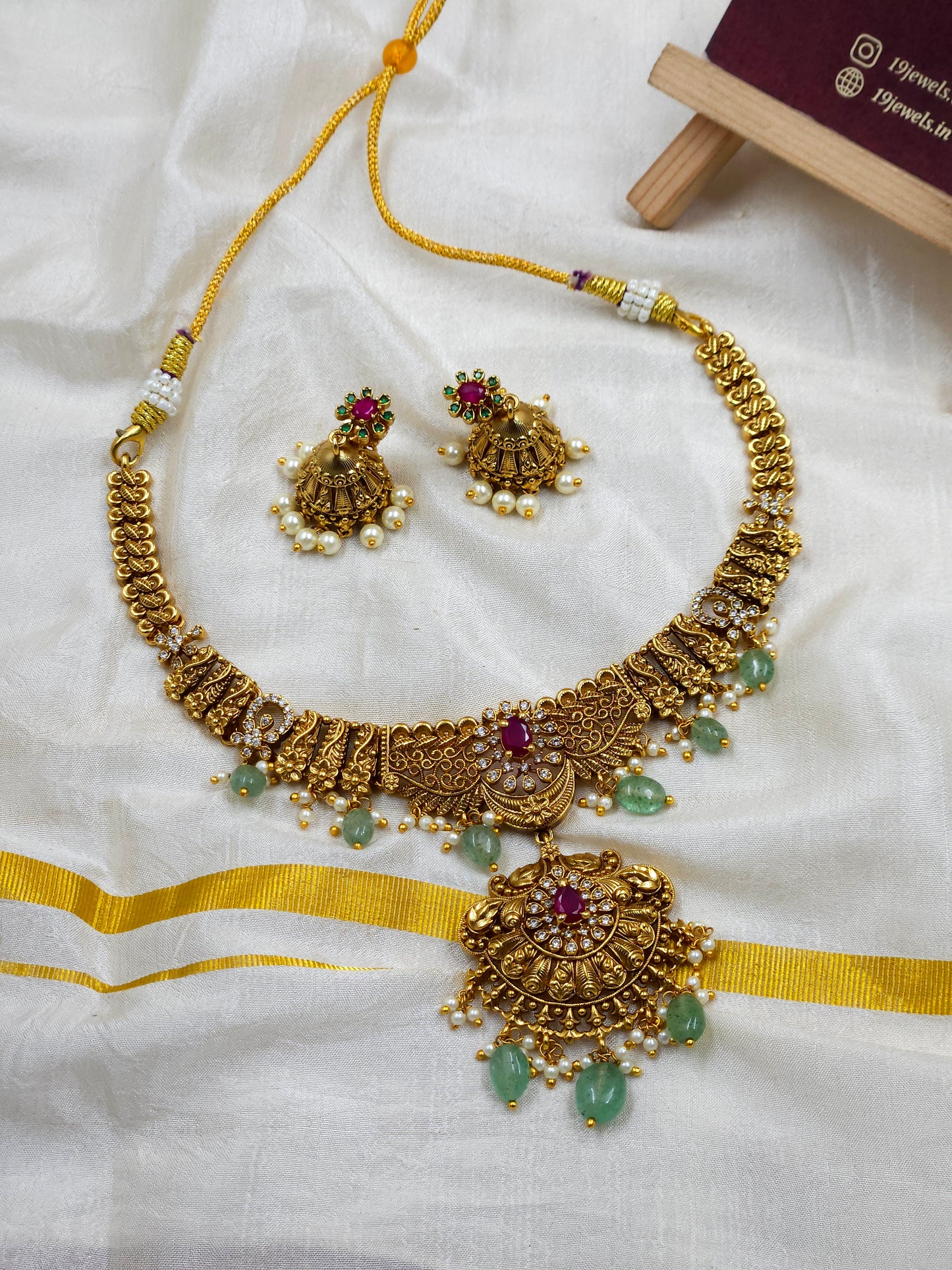 Harini Ruby Emerald necklace 
N1224