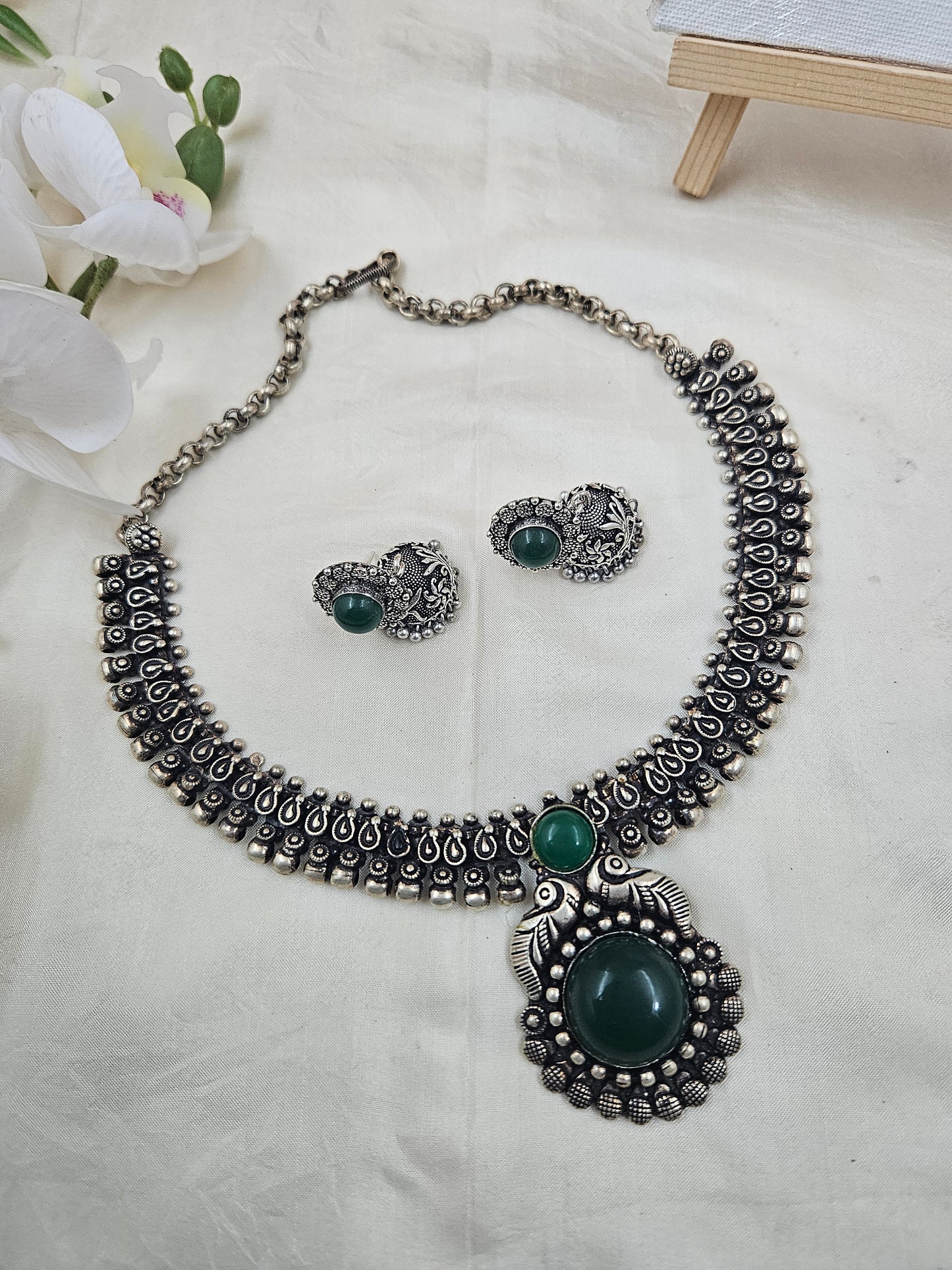 Antique Silver Pendant Set Ge029