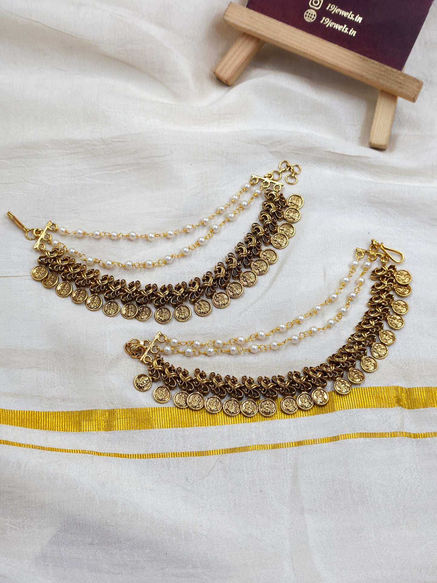 Cz coin Ear chain Ea131-F11