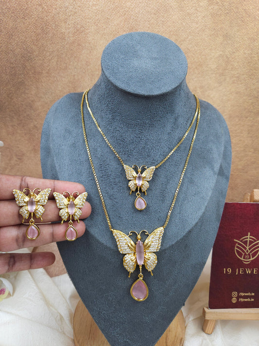 2 step butterfly necklace N1492