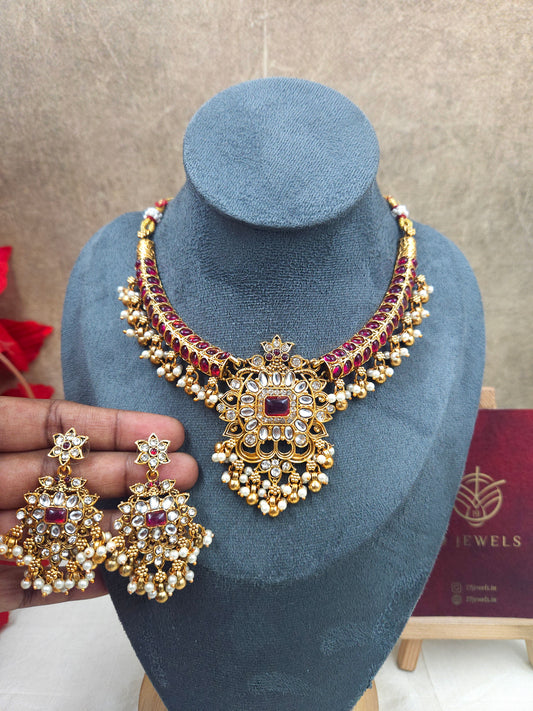 Ruby necklace set N1137
