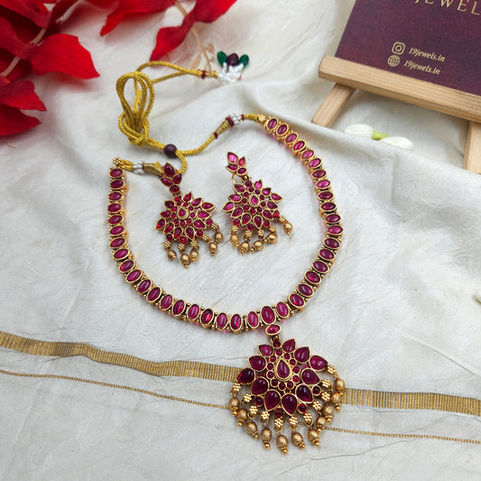 Kempu necklace set N400