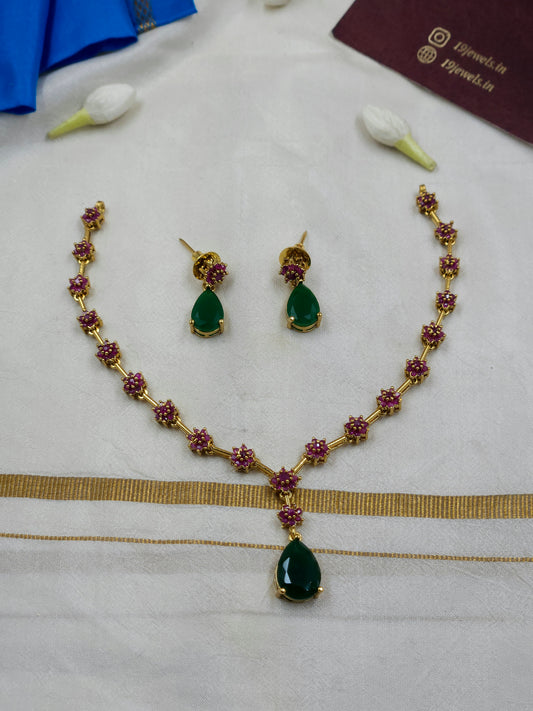 Ruby emerald Necklace N1661
