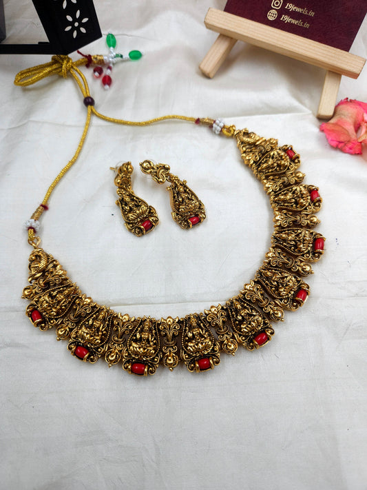 Coral lakshmi necklace N677