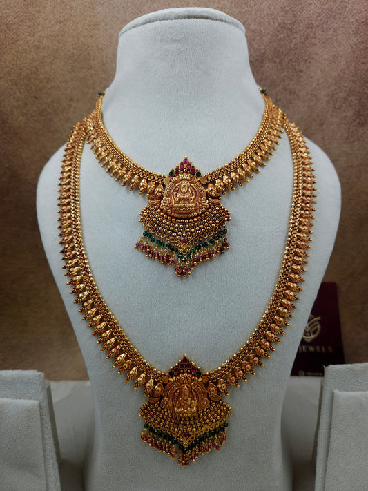 Rajwadi gold polish Combo necklace haram set Sb812-E15