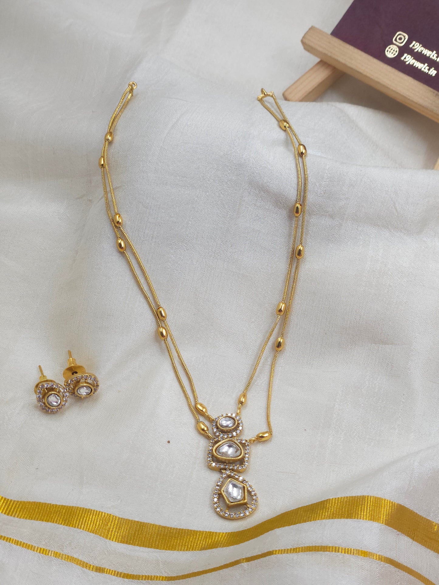 Mozonite 2 step necklace N1341-B2