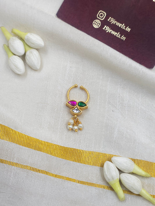 Jadau 2 in 1 nath / septum ring 414